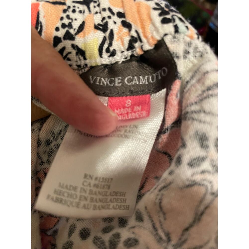Vince Camuto linen floral leopard print shorts elastic waist tropical Girls 8 - Picture 4 of 6